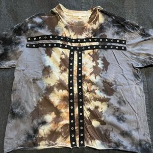 Gilded Intent Black and Brown Tie-Dye Top